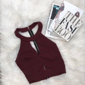 Burgundy Crop Top
